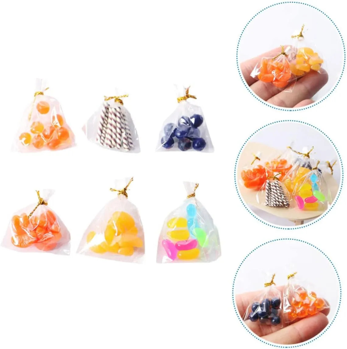 Dollhouse Decor Includes Blueberry Candy More for Miniature circumstance candid analogy accumulate iceberg Scene Photography Playtime Kisangel 4pcs Miniature Packaged Food of Fun 