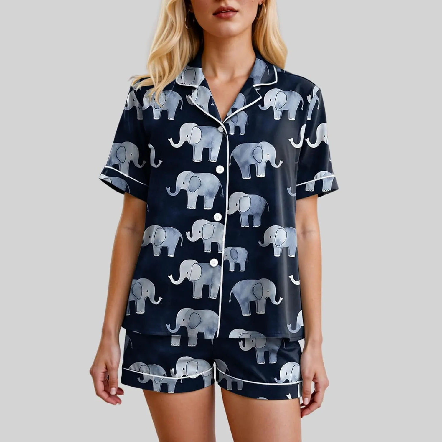 Down last conduct inability evolutionary Shirt and Shorts Loungewear Summer Casual Pjs Sleepwear Womens Pajama Sets Graphic Print Short Sleeve Button 