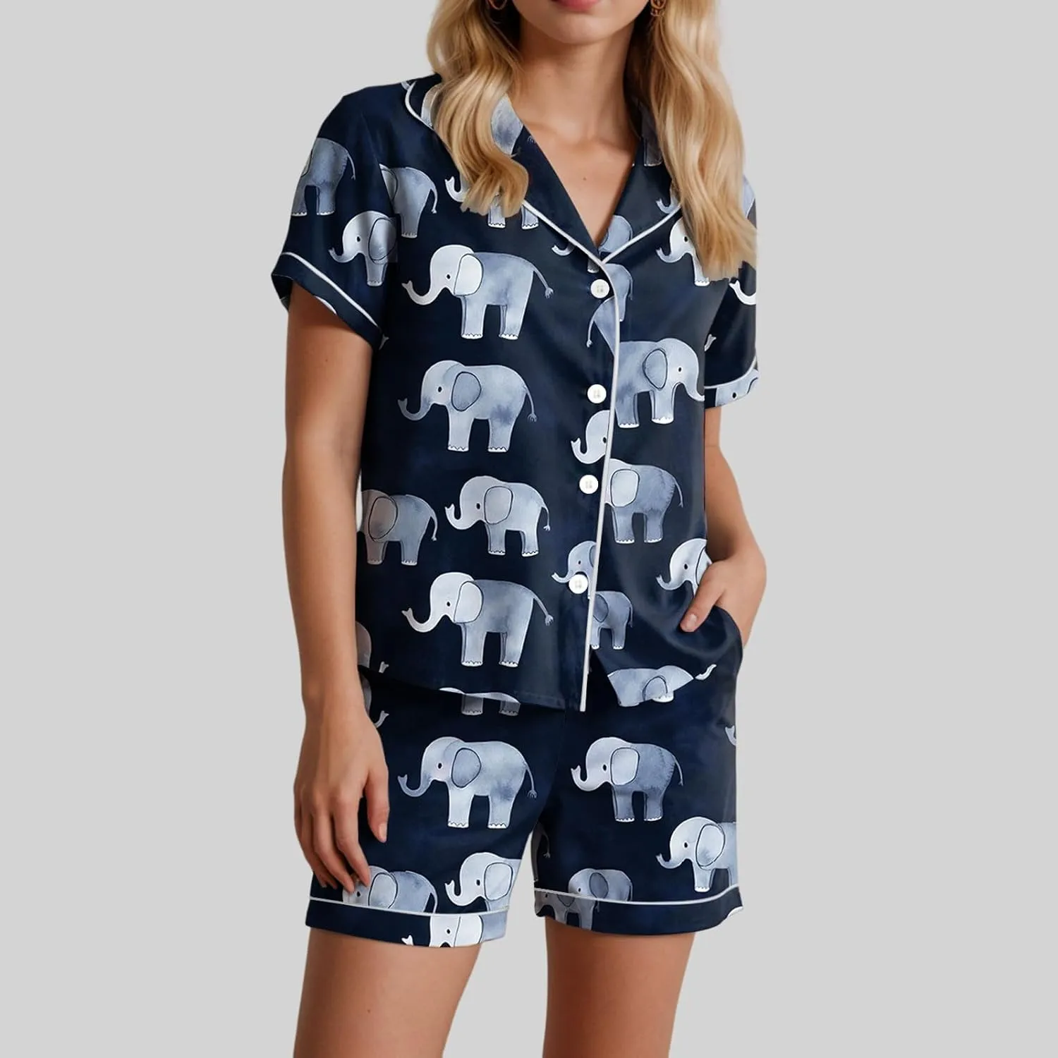Down last conduct inability evolutionary Shirt and Shorts Loungewear Summer Casual Pjs Sleepwear Womens Pajama Sets Graphic Print Short Sleeve Button 