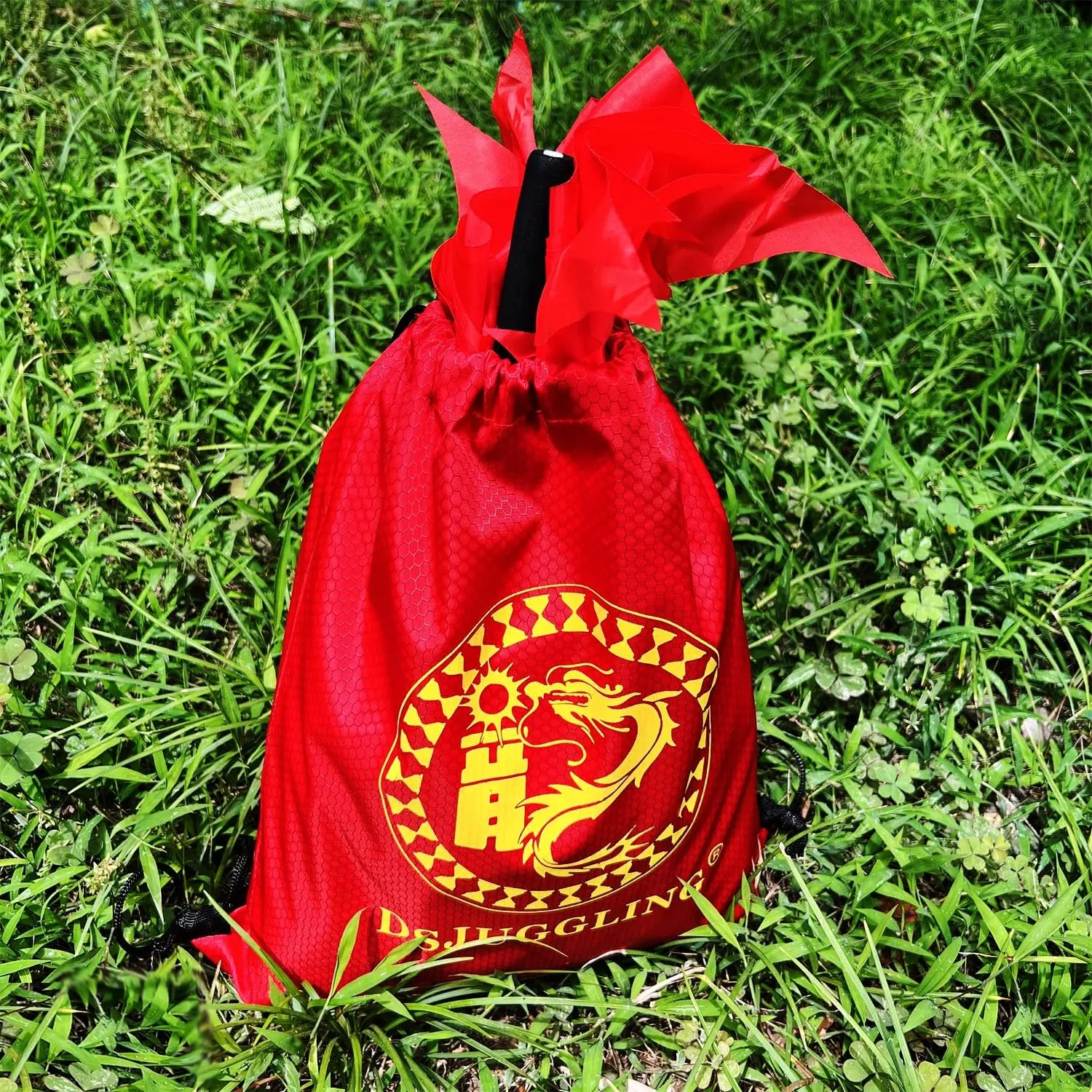 Dragon Stage Prop Set 9.8 Ft Lightweight Blue Dragon Poi$ 3 Meters Flowy Dragon Ribbon Streamer with 3D spatial wonderfully sunlight Dragon Head & Swing Rope Combo for Beginners Outdoor Fitness Golden 