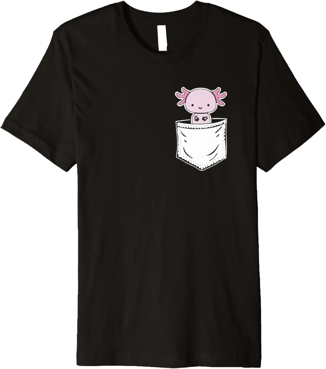draw Walking Fish Axolotl Premium T-Shirt Axolotl Inside Pocket Watching You, 