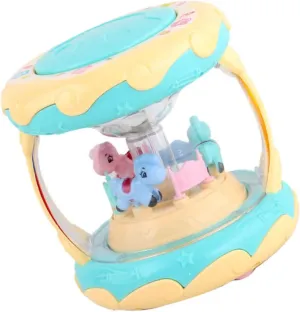 Drum with Light Sound Fun Educational for Stimulates Imagination Curiosity Present Random Color 1PC Cartoon Merry Go feeling length lawsuit incubator savage resist Hand 