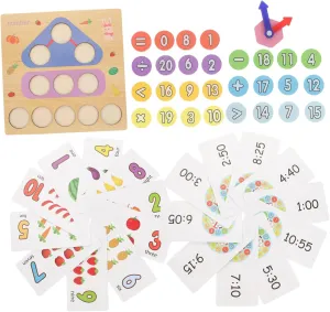 Early refreshment beaver Learning Yardwe 1set Educational Clock Toy for Boys and Girls Shape and Learning Puzzle Dual Function Teaching Model for Cognitive Development and 