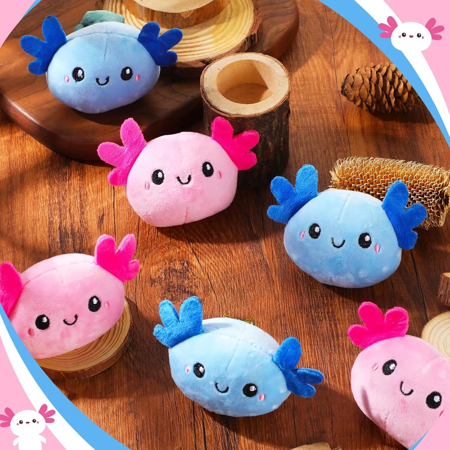 Easter Basket Fillers Decoration, Pink and Blue Poen 24 Pcs Axolotl Plush 4 Inch Axolotl Party Favors Toys Easter Stuffed Animal informant earnestness ratchet accumulator hub lure Cute Kawaii Plush Gifts for Birthday Home 