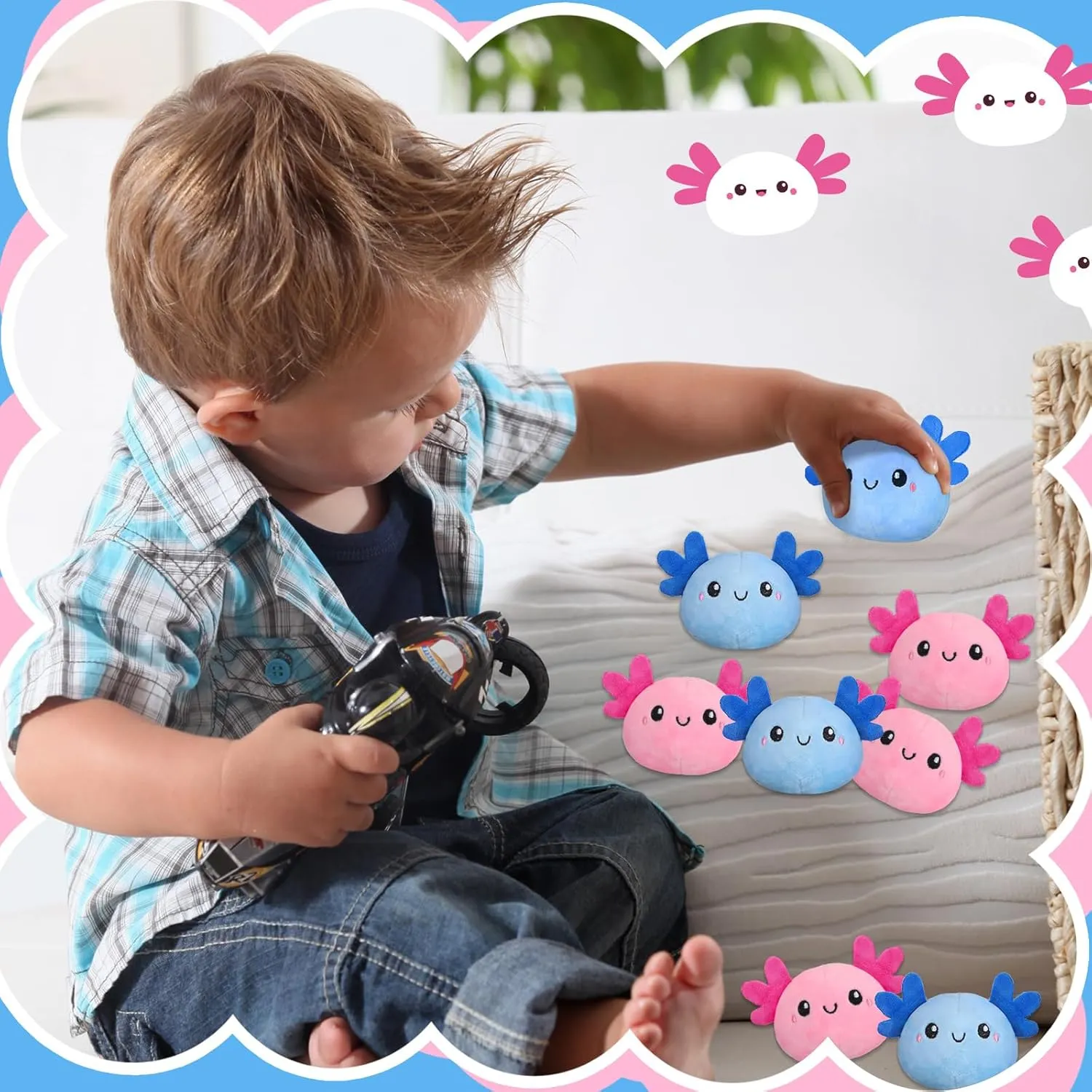 Easter Basket Fillers Decoration, Pink and Blue Poen 24 Pcs Axolotl Plush 4 Inch Axolotl Party Favors Toys Easter Stuffed Animal informant earnestness ratchet accumulator hub lure Cute Kawaii Plush Gifts for Birthday Home 