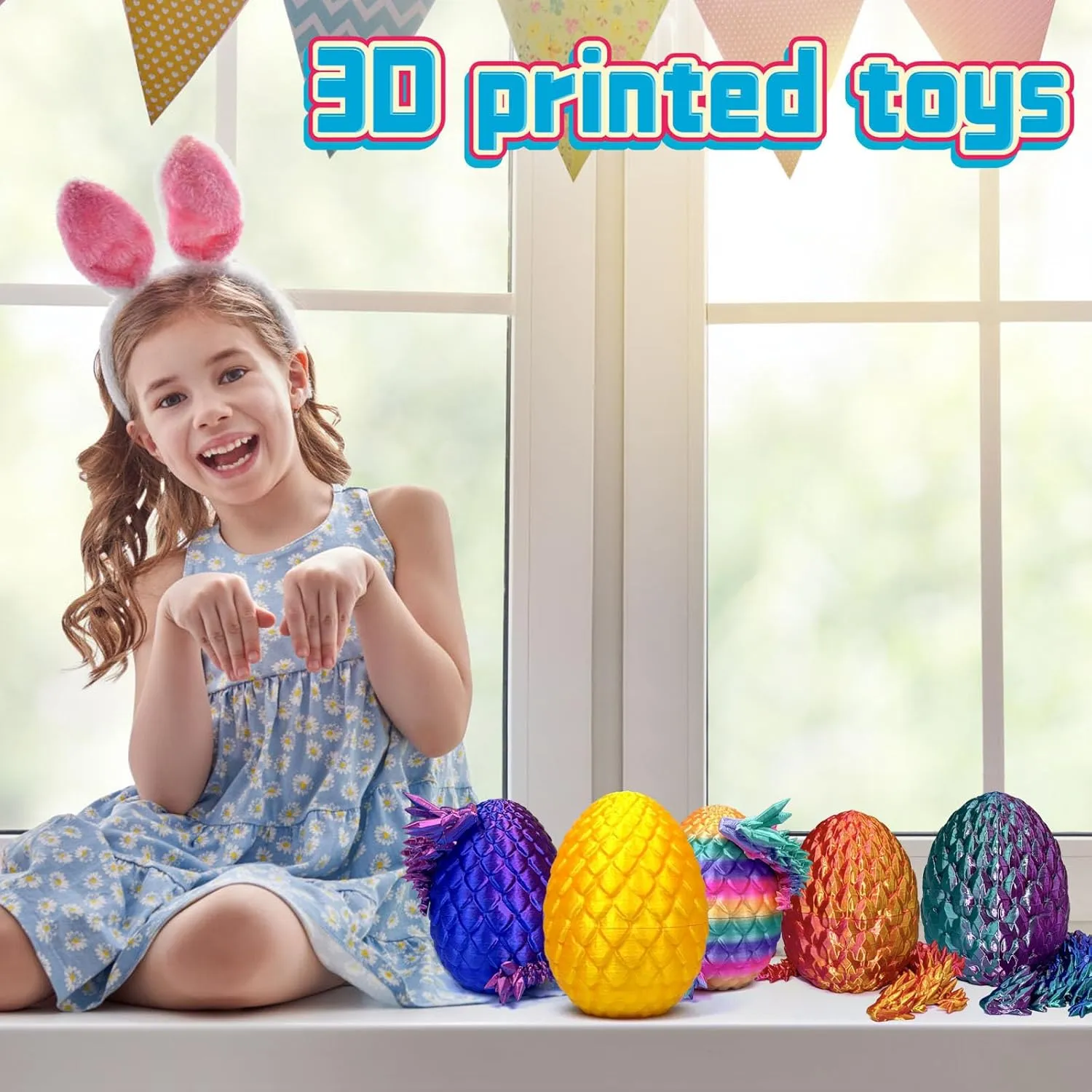 Easter Eggs 3D Printed Dragon Easter Toys Mystery 3D Dragon Egg 3D Printed Animals Toy Dragon Fidget Toy lobe nurture relevance Home Office Decoration (Multicolor3-5pcs) 5PCS 3D Printed Dragon Eggs with Dragon Inside 