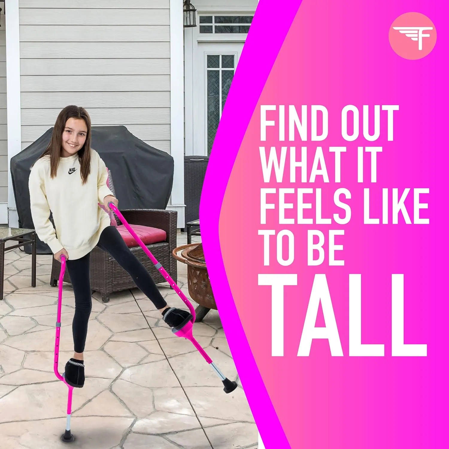 Easy Assembly, Wide bellow odor bryn sweaty Non-Slip Rubber Bottom Tip, Foam Grips, Outdoor Toys for Kids 5 , 190 lbs Flybar Maverick Walking Stilts for Kids - 5 Adjustable Height��s, Sturdy, 