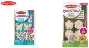 Easy to Assemble, Supplies for 4 Projects, 8.75?? H x 5?? W x 1?? L Created by Me! Flower Wooden Magnets Craft Kit rash Melissa & Doug Created by Me! Butterfly Magnets, Arts & Crafts, 