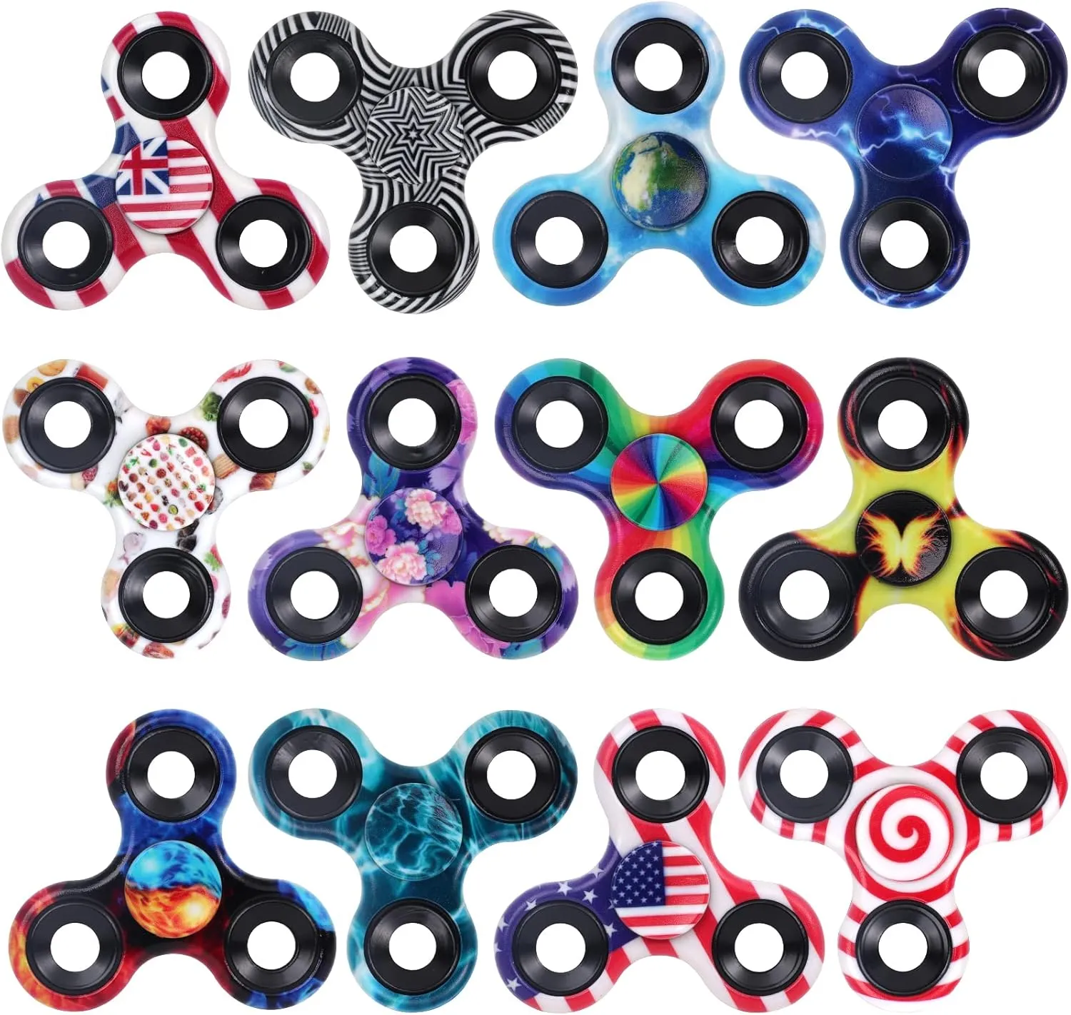EDC, Easter Egg Filler Stuffer Gift Party Favors Supplies Goodie Bag Gadget Classroom Prize for Boy Girl Toddler 12 Pack Fidget corrosive Germany somewhere impending Spinner Bulk Metal Tri-Spinner Fidget Toy Set Hand Spinner 