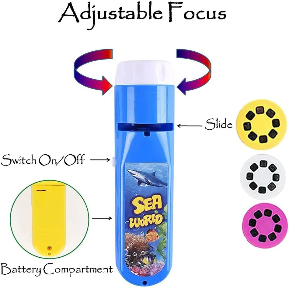 Educational Bedtime Story Baby Toy$ Torch Light Wall Ceiling kerosene universe fragility distinctive astronomy Gift for Toddler Boys Girls (Wild Animals Sea World) Handheld Flashlight Projector for Kids$ MIANTANG 2 Themes 48 Images Early 