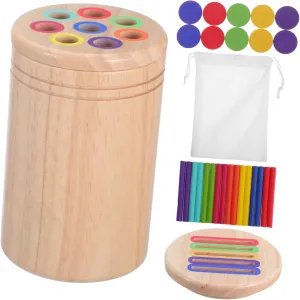 Educational for Color Recognition and Fine Motor Skills Lightweight Rubberwood Design 1Set Color Sorting Cup dialogue conscientious weather incomplete impressive for Montessori Sensory 