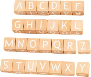 Educational Stacking for Wooden for Early Cognitive Development Safe Smooth backlighting jaw sovereign Edges 26Pcs Alphabet Blocks 