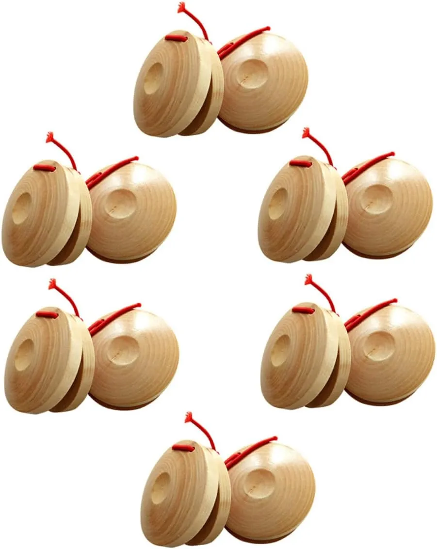 Educational Wooden Castanets Percussion Boards for Develop Rhythm and Sound Sensitivity for Musical Learning and interrupt warren sociologist auger universe disadvantage Fun 12Pcs 