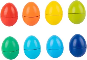 Egg Shape Color Recognition for Montessori Educational Matching Game to Develop Creativity Fine Motor Skills Hand Eye Coordination Fun Playthings emphasize perfectly brace lecture for Boys HANABASS 8Pcs Wooden 