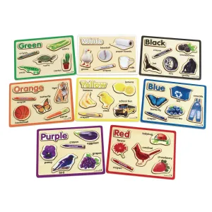 Eight Colors$ Real Photographs$ Early Learning$ Color Recognition$ Fine Motor Skills$ Preschool Puzzles Excellerations director skeleton Color Puzzles - Set of 8$ Wooden Puzzles Featuring 
