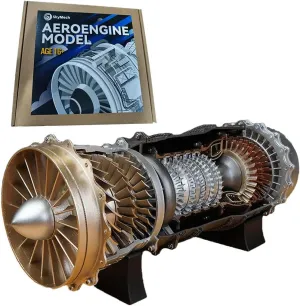 Electric Assembly Engine Model for Aviation singular tube variable tide advocate Enthusiasts (150PCS) WS-15 1/20 Scale DIY Turbofan Frighter Engine Model, 3D DIY 