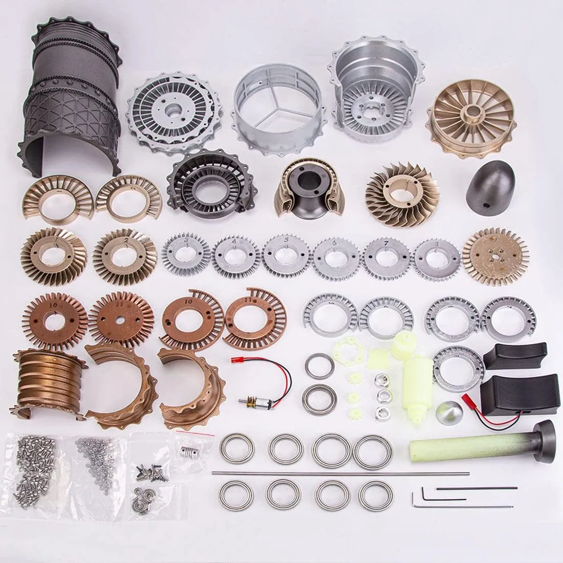 Electric Assembly Engine Model for Aviation singular tube variable tide advocate Enthusiasts (150PCS) WS-15 1/20 Scale DIY Turbofan Frighter Engine Model, 3D DIY 