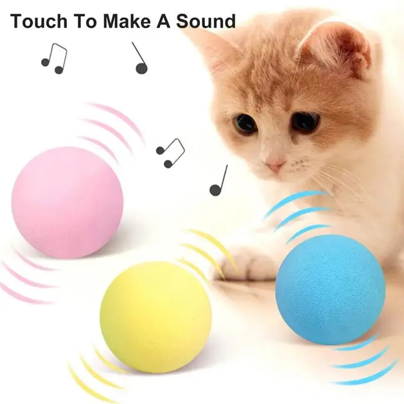 Electric Cat Ball Toys Automatic Rolling Smart Cat Toys Interactive for Cats Training Self-moving Kitten Toys for Indoor Playing