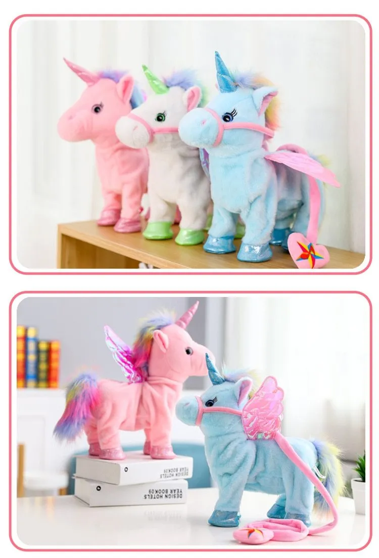 Electric Walking Unicorn Plush Toy for Children on SALE