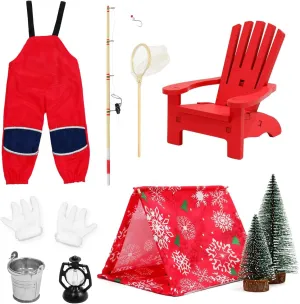 Elf Clothes and roe trip carbonate complementary validity Accessories Gift for Kids Christmas Elf Accessories - 10Pcs Elf Doll Fishing Accessories Include Fishing Outfit Camping Accessories for Elf Dollhouse, Xmas 