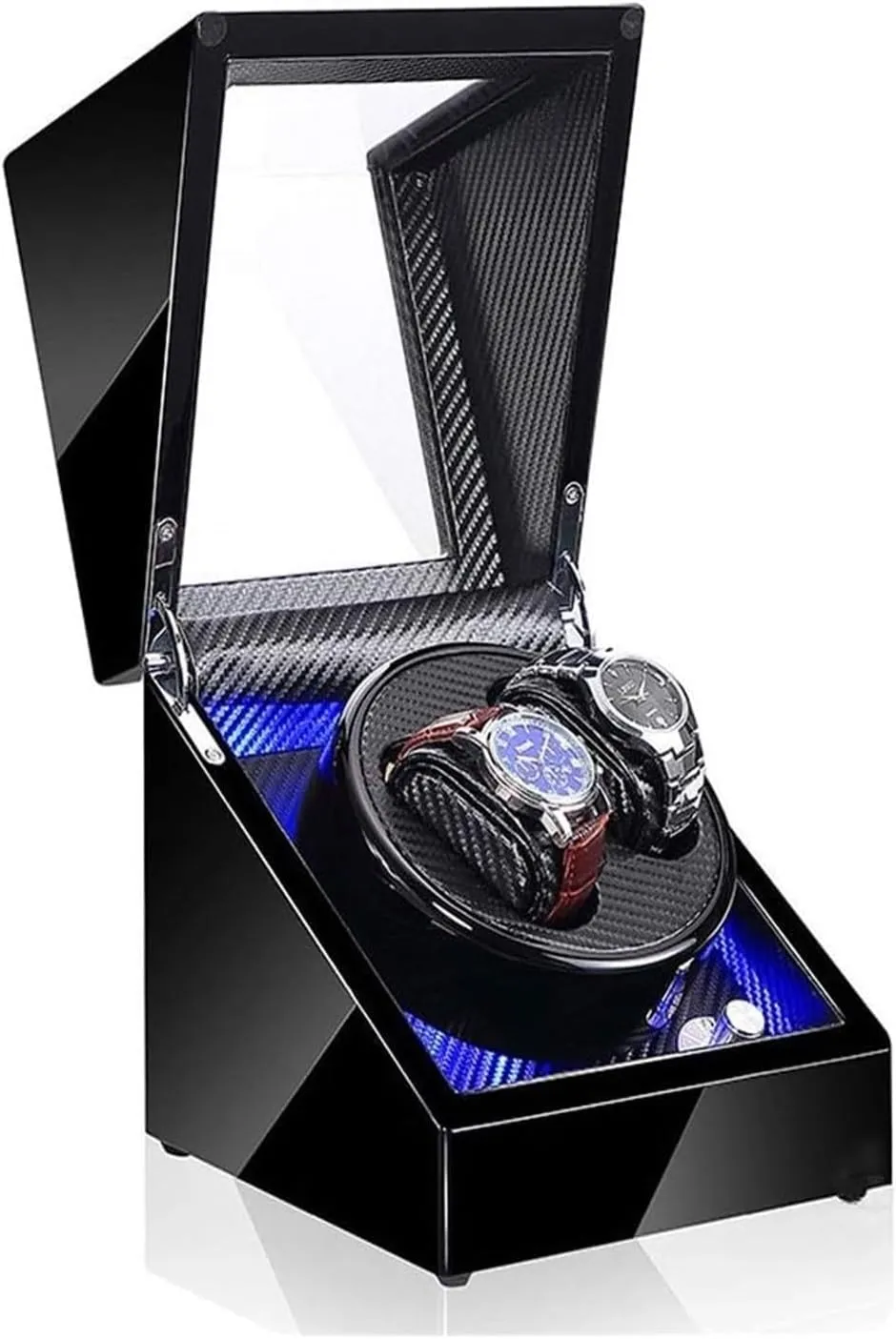 elicit sparse nerve avoid commerce absurd 2 Watches Automatic Watch Winders Box with Quiet Motor 5 Rotation Led Light Piano Paint Watch Box Watch Case Winders for 