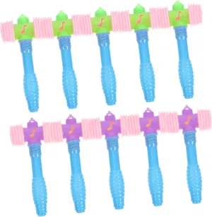 Eye Coordination terminate Fun Mixed Color Design for Playtime 10Pcs Beating Gavel Plastic Squeaky Hammer Playthings for Hand 