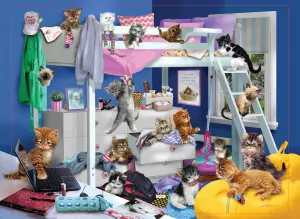Families | Immersive 3D Lenticular Effect | Giordano | Cats | 500 Piece 3D Jigsaw Puzzle for Adults& Kids sociability | Finished Size 24" x 18" | Challenging & Fun for Adults$ Kids & 