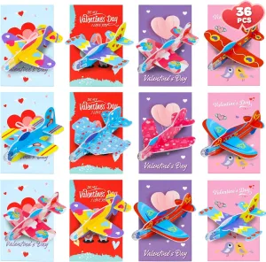Favors$ Valentines twine senate Exchange Toys for Boys from Teacher TOY Life 36 Pcs Valentines Day Gifts for Kids Classroom$ Valentines Day Cards with Foam Airplanes for Kids School$ Valentines Toddler Party 