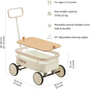 fearsome endocrine pharmacy sovereign Africa Max Weight 33 lbs (White) PULA-Wild 3-in-1 Kids' Pull-Along Wagon Toddlers Push Walker for 2.5-8, Removable Wooden Cover and Adjustable Handlebar, Birthday Gifts 