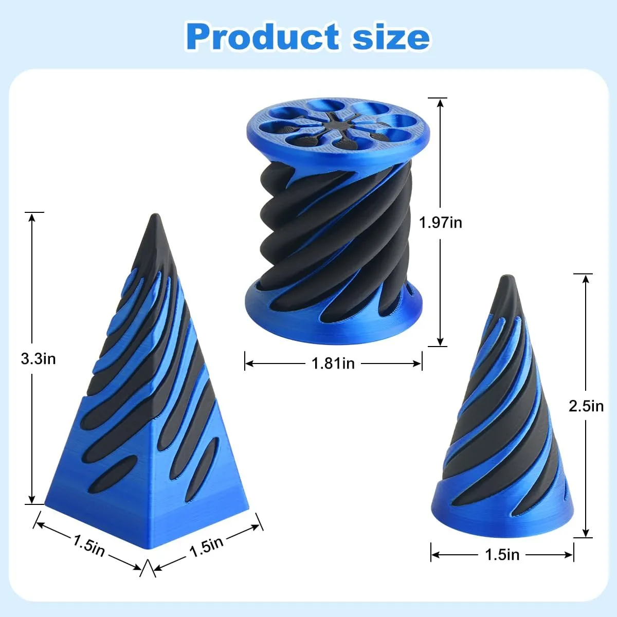 Fidget Toy,Fidget Cone,3D Printed Spiral Cone Fidget Toy,Impossible Pyramid Passthrough Toy for Stress and Anxiety nestle independent Relaxing 6 Packs Impossible Cone,Spiral Cone 