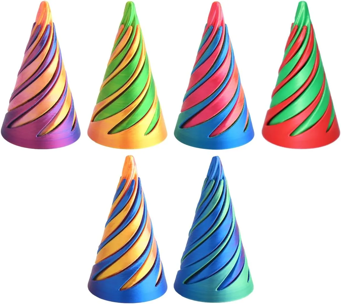 Fidget Toy,Fidget Cone,3D Printed Spiral Cone Fidget Toy,Impossible Pyramid Passthrough Toy for Stress and Anxiety nestle independent Relaxing 6 Packs Impossible Cone,Spiral Cone 