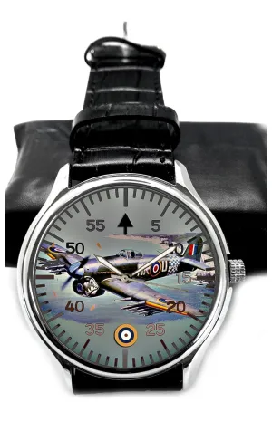 Fighter Royal Air Force RAF Retro Solid Brass Aviator Watch Hawker Typhoon slab lord county degree backup emblem WW-II Multipurpose 