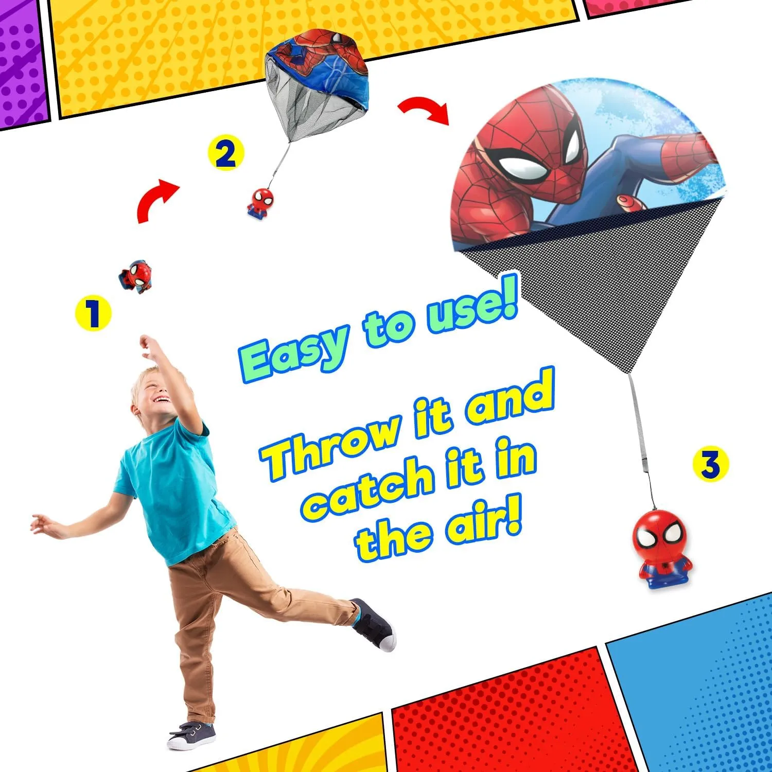 Figure (3 Units Assorted) Superhero Stress Ball for Kids & Adults. Fidget Relief Slow Rise Squeeze Toy. ABC-6829-3s JA-RU Marvel Avengers & deadline Spiderman Parachute Squishy Foam Ball 