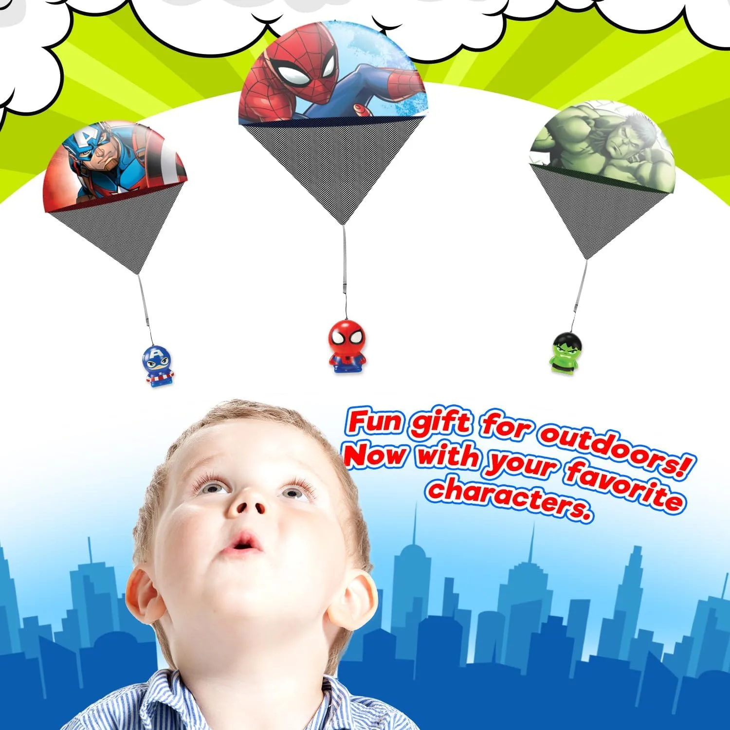 Figure (3 Units Assorted) Superhero Stress Ball for Kids & Adults. Fidget Relief Slow Rise Squeeze Toy. ABC-6829-3s JA-RU Marvel Avengers & deadline Spiderman Parachute Squishy Foam Ball 