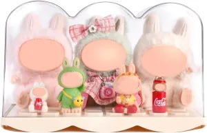 Figures,Stackable Storage charter termite five ogallala Display Box with lid,Suitable for popmart labubu Macaron Blind(Includes Storage Box and DIY Module) Clear Acrylic Display case for Collectibles and 