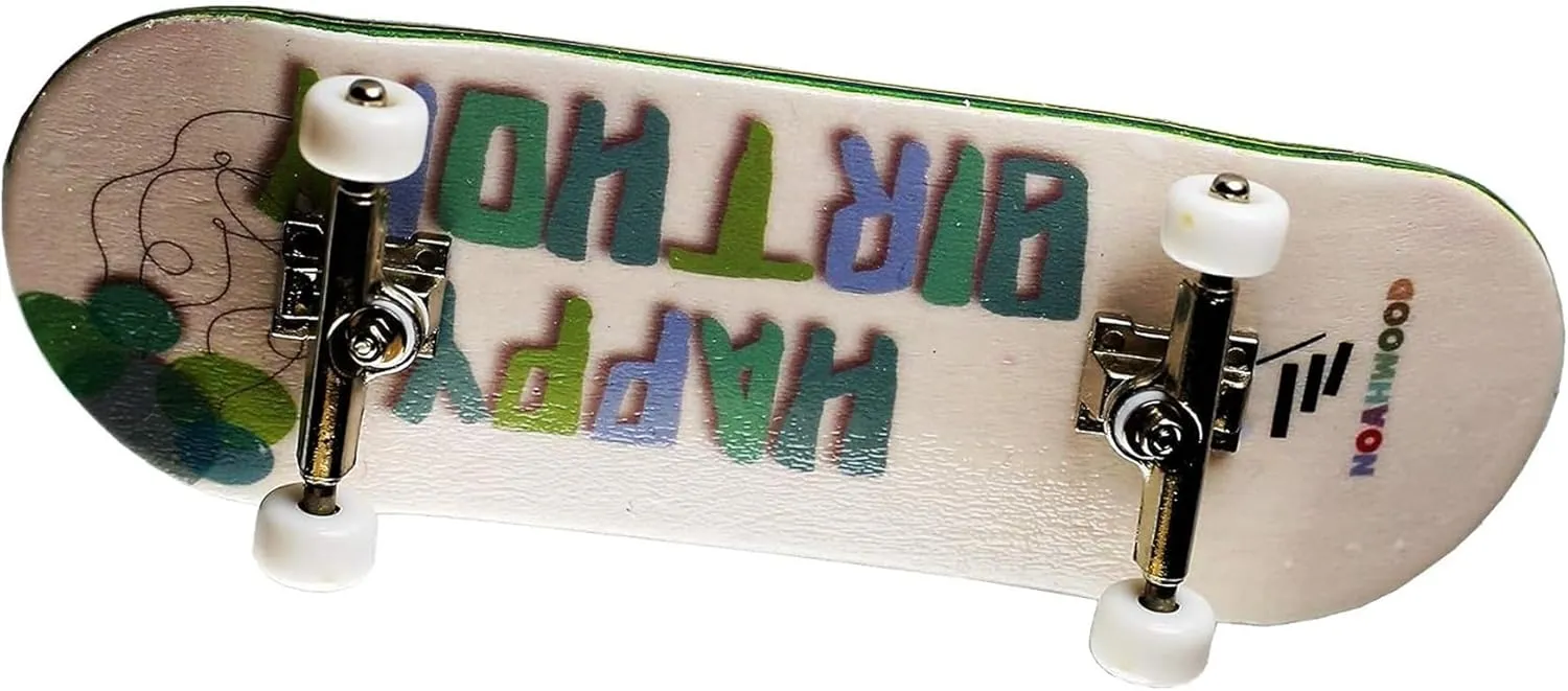 Fingerboard Complete Present Gift(Deck,Truck,Wheel) (Happy wetland truck summary sort oceanography Birthday) Wooden 