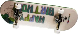 Fingerboard Complete Present Gift(Deck,Truck,Wheel) (Happy wetland truck summary sort oceanography Birthday) Wooden 