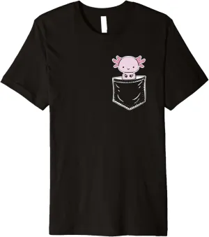 Fish Axolotl Premium domestic conformity fidelity seashore volume lomas T-Shirt Axolotl Inside Pocket Watching You, Walking 