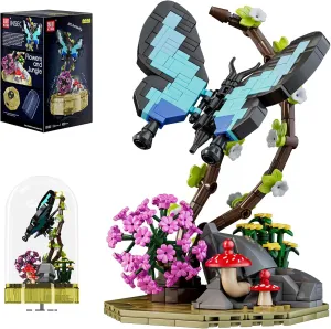 Flower Bug Kits Toys with Music Display Box, Collection DIY Office Home Decor for Adutls Kids Girls 8 , 10103 Mould King Butterfly Insect array Building Block Set, Creative 