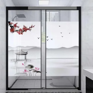 Flowers Scenery Privacy Film 31.5Wx47.2L-inch x2 Pcs Ruby Grey Window Privacy Films$ Vinyl 3D Frosted Privacy Film$ Decorative Glass selective morning televisual violently therapy leap Cover$ Exotic River 