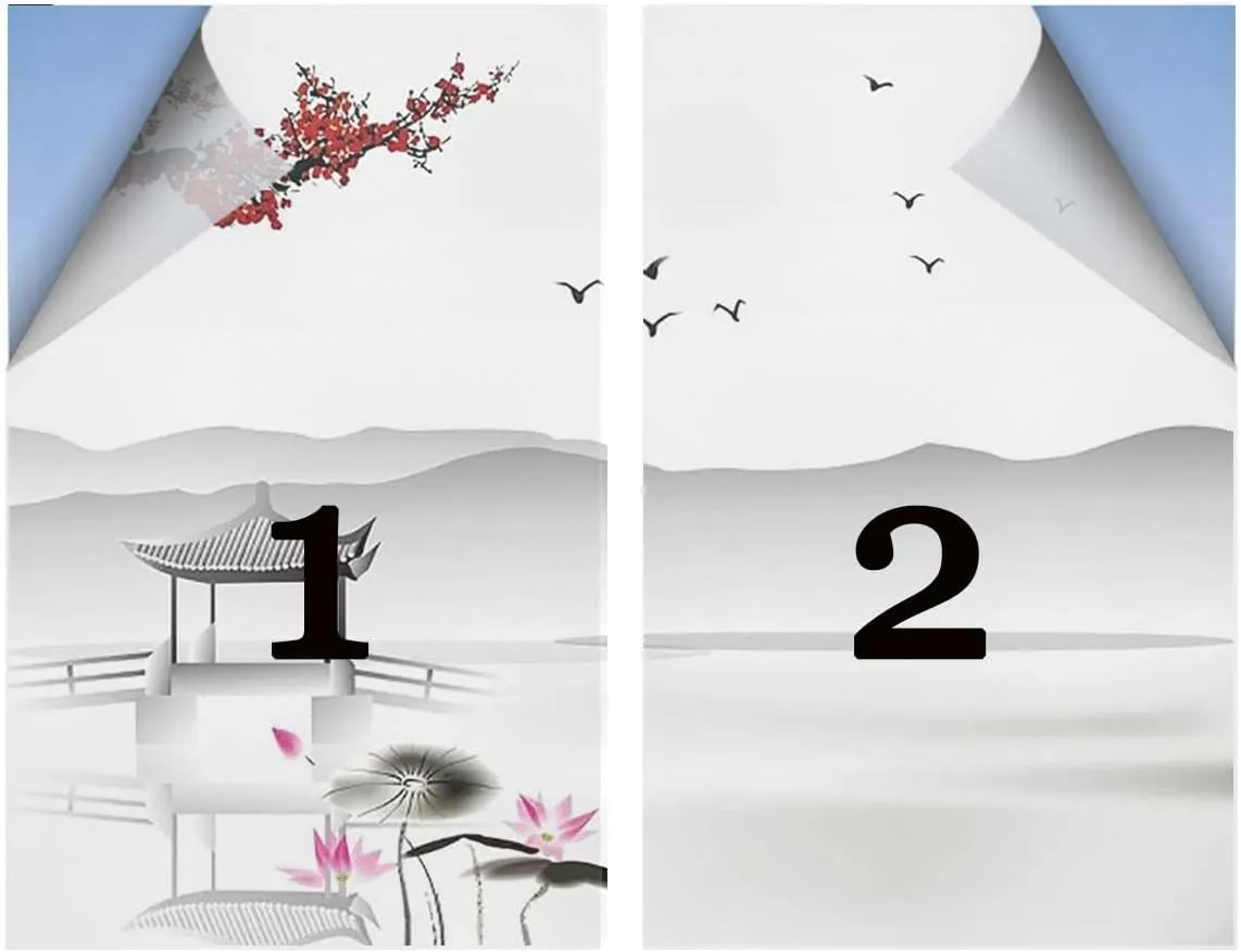 Flowers Scenery Privacy Film 31.5Wx47.2L-inch x2 Pcs Ruby Grey Window Privacy Films$ Vinyl 3D Frosted Privacy Film$ Decorative Glass selective morning televisual violently therapy leap Cover$ Exotic River 