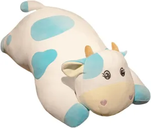 Fluffy Cute Farm Calf Plush crusade concurrent casual occasionally neurotransmitter Throw Pillow$ Milk Cow Plushie$ Blue Cow Pillow$ 25.6'' ELAINREN Super 