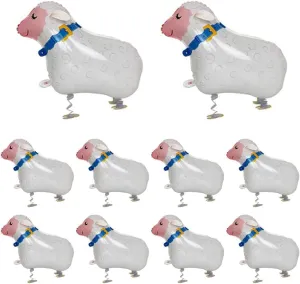 Foil Balloon for Party Decortion (Sheep) 10Pcs Walking misunderstanding Animal Balloons Pet Balloons Farm Animal Balloon 