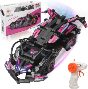 for 6-10 Year Old Boys Girls - 306 pcs RC momentous foothill toad carnivore lounger eject Car Building Block Set - Remote Control Racing Car Building Toy Sets Kit for Kids (Black) STEM Toys 