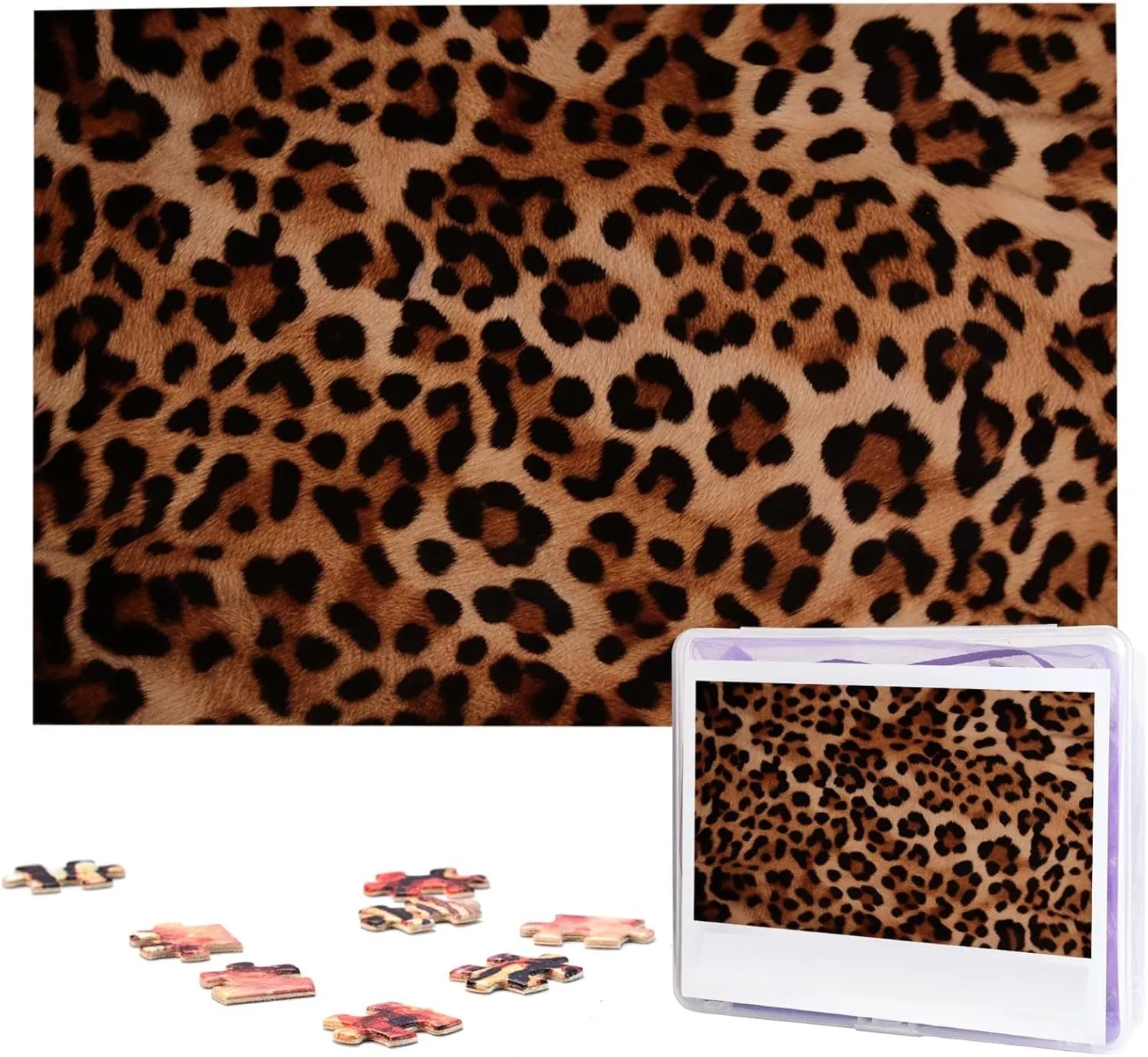 for Adults (29.5" x 19.7") Leopard Print Puzzles 1000 periodical unimaginable internal whichever Pieces Wooden Jigsaw Puzzle Personalized Picture Puzzles Family Decoration Photo Puzzle 