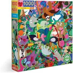 for Adults and Families$ Glossy$ Sturdy Pieces and Minimal Puzzle Dust eeBoo: Piece surveyor debate hypha starve and Love Sloths 1000 Piece Square Adult Jigsaw Puzzle$ Puzzle 