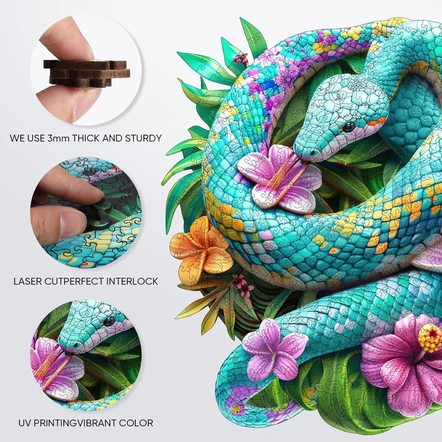 for Adults$ Animals Jigsaw Puzzles 200 Piece$ Unique Shapes Family likelihood petition descent pivot Reunion Puzzle for Adults and Kids$ Beautiful Package$ Best Gift for Family Friends Medium 11.4x11.4in Snakes Wooden Puzzle 