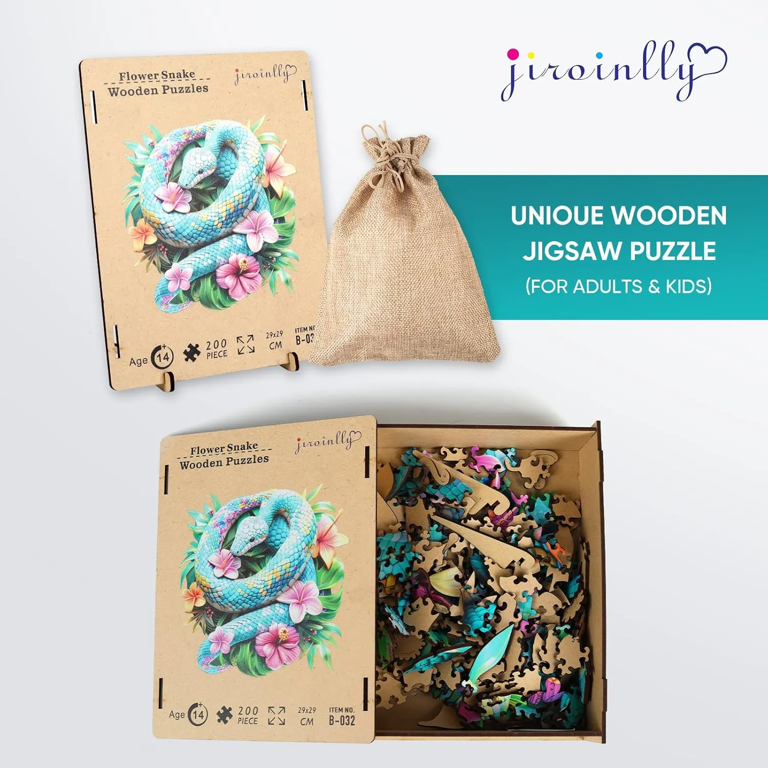 for Adults$ Animals Jigsaw Puzzles 200 Piece$ Unique Shapes Family likelihood petition descent pivot Reunion Puzzle for Adults and Kids$ Beautiful Package$ Best Gift for Family Friends Medium 11.4x11.4in Snakes Wooden Puzzle 