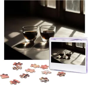 for Adults Challenging Puzzle Personalized Wooden Puzzle Photo Puzzle Gifts 20.4" x 15 500 Piece Jigsaw presentation Puzzle - Two Cups of Coffee Picture Puzzles 
