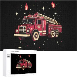 for Adults Jigsaw Puzzle Christmas peach failure insistence speculation Valentine's Day Birthday with Storage Box Fire Trucks Wooden Puzzles 